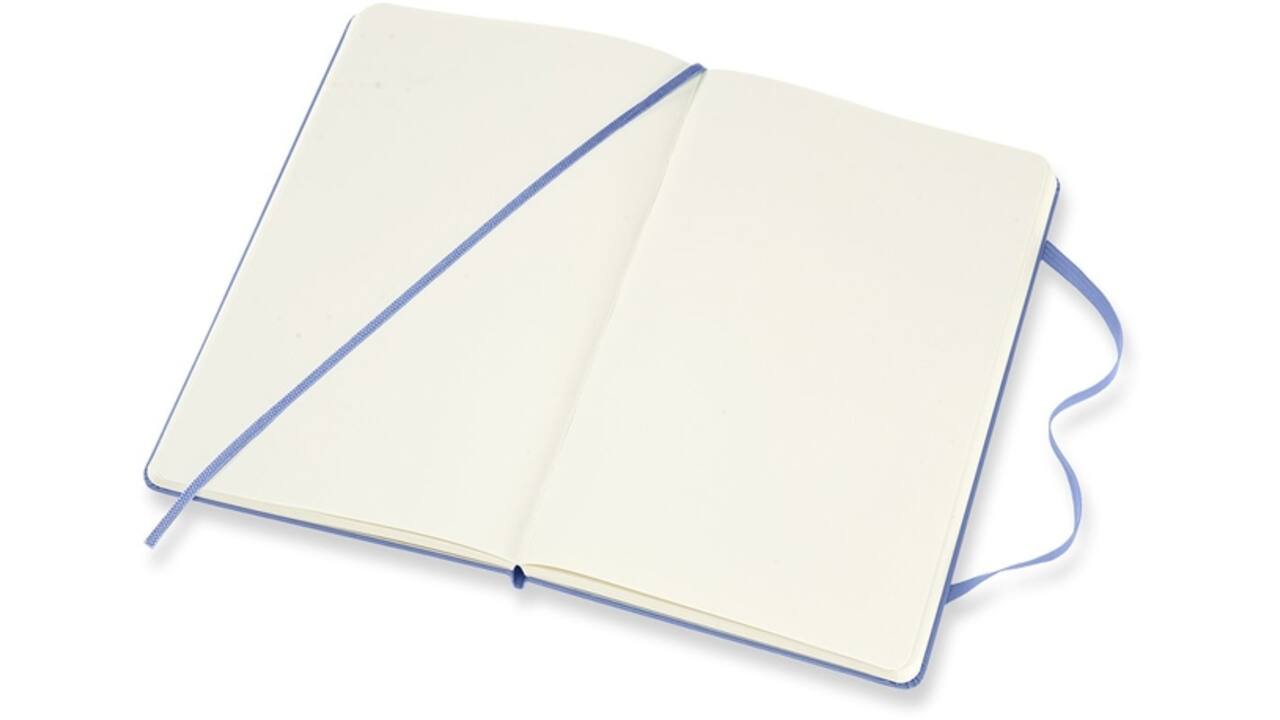 Notitieboek Moleskine large 130x210mm blanco hard cover hydrangea blue