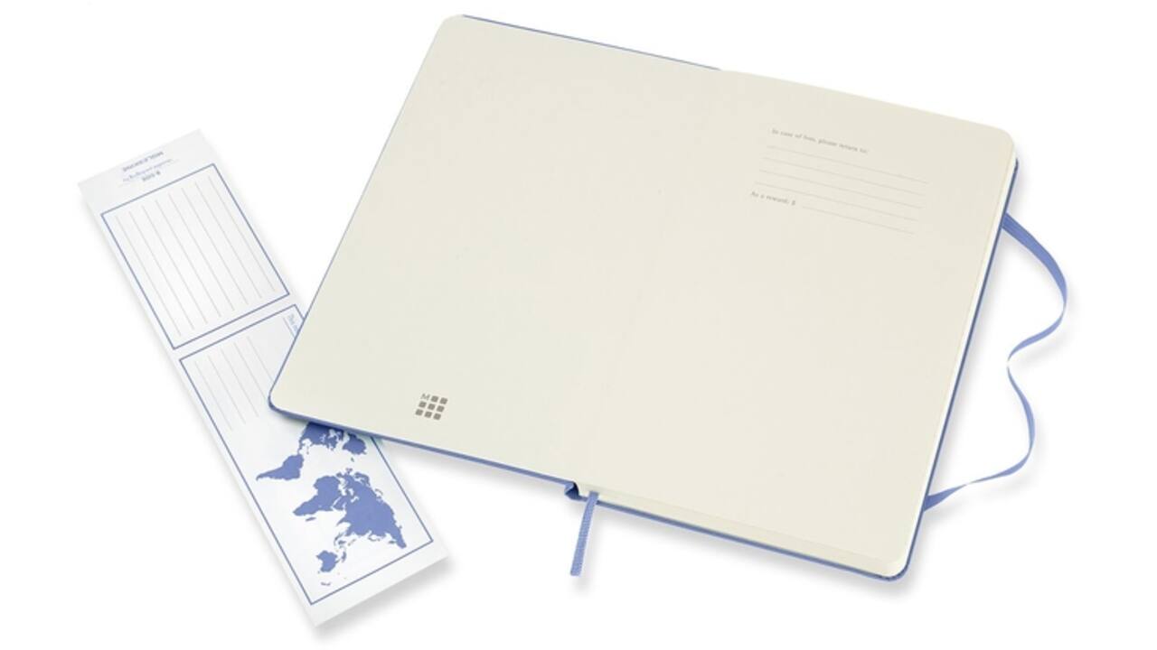 Notitieboek Moleskine large 130x210mm blanco hard cover hydrangea blue