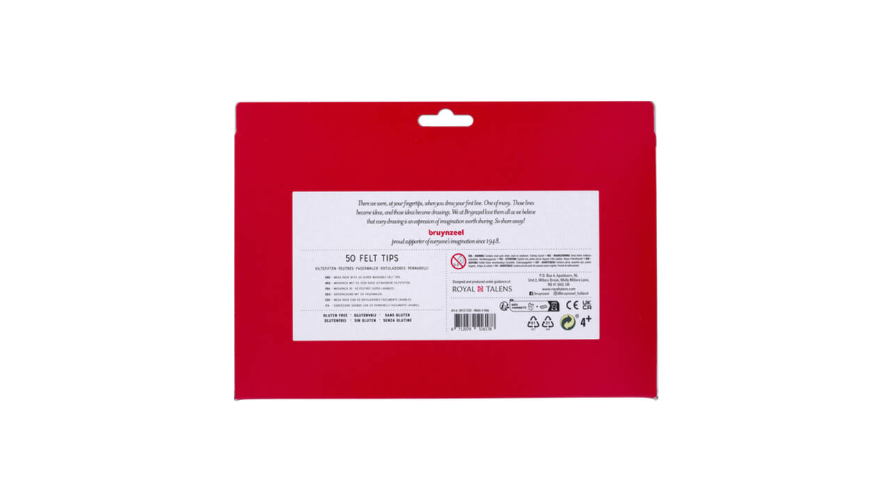 Viltstift Bruynzeel Kids assorti 50 stuks