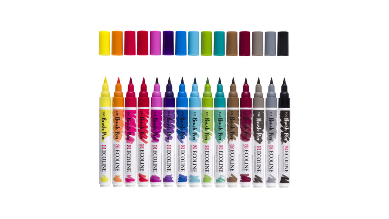 Brushpen Talens Ecoline set à 15 stuks assorti