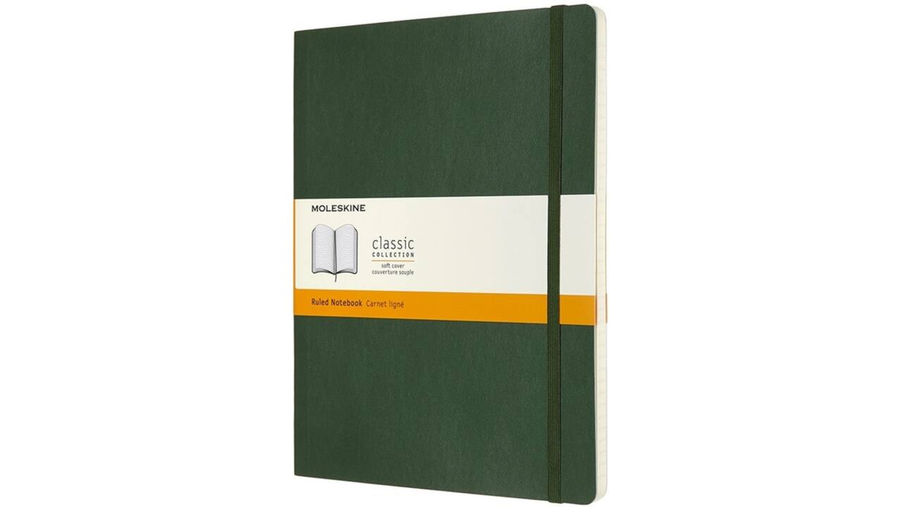 Notitieboek Moleskine XL 190x250mm lijn soft cover myrtle green