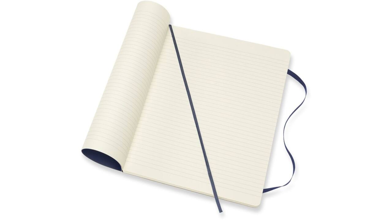 Notitieboek Moleskine XL 190x250mm lijn soft cover sapphire blue