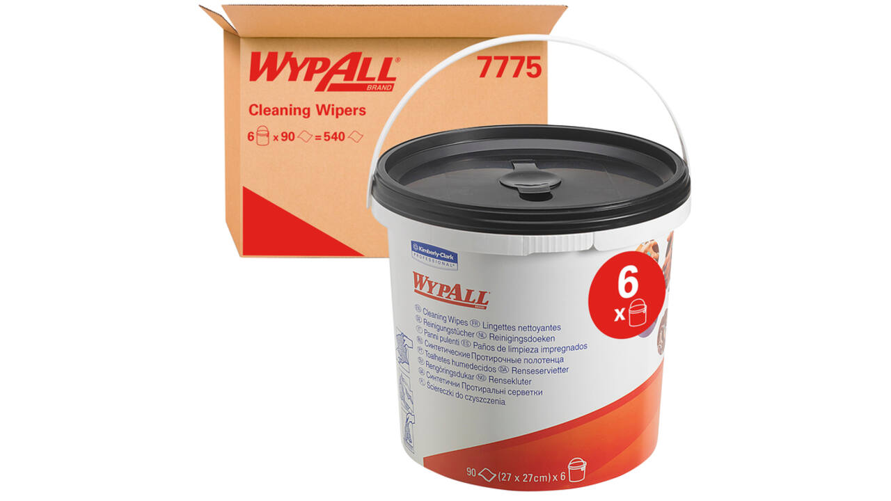 Reinigingsdoek WypAll PowerClean emmer 1-laags 6x90 vel groen 7775
