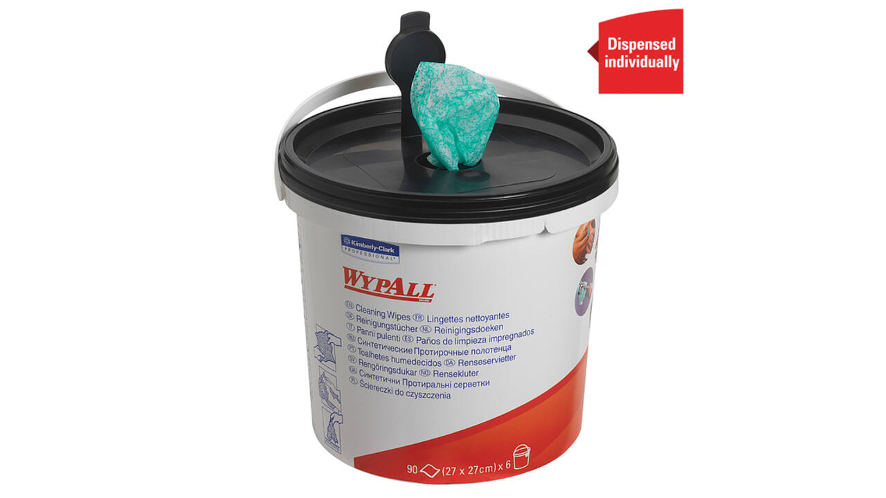 Reinigingsdoek WypAll PowerClean emmer 1-laags 6x90 vel groen 7775