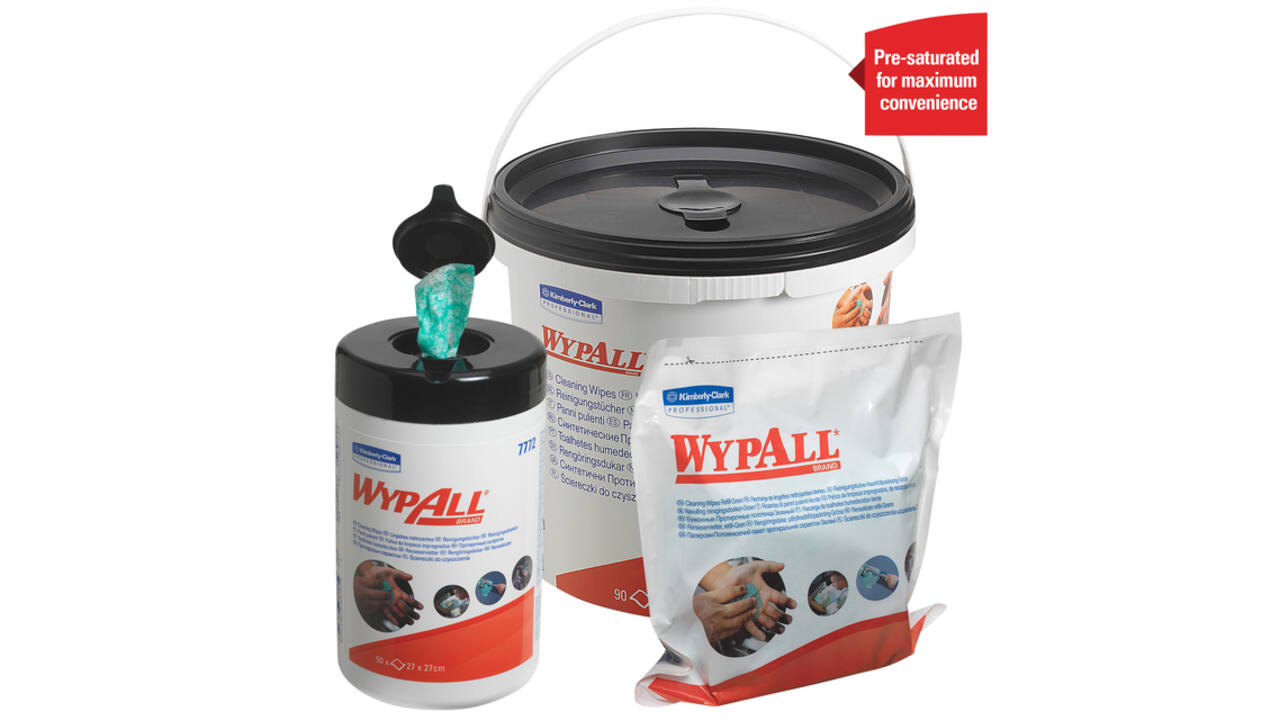 Reinigingsdoek WypAll PowerClean emmer 1-laags 6x90 vel groen 7775