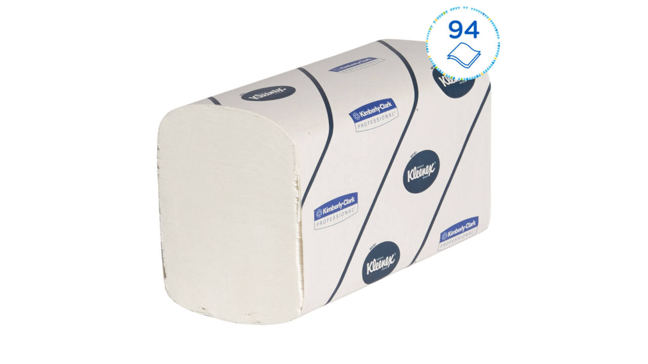 Handdoek Kleenex Ultra i-vouw 2-laags 215x415mm 30x94 vel wit 6772