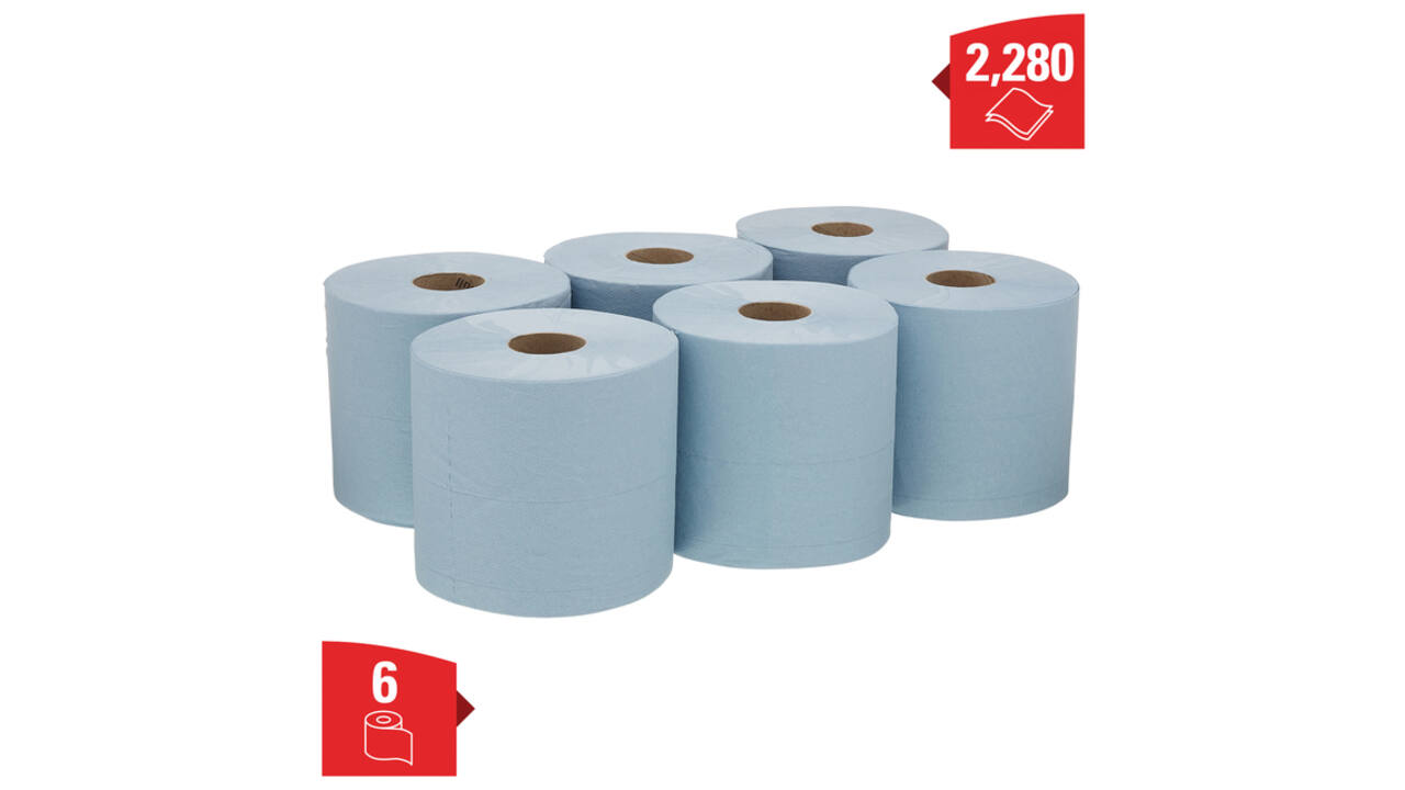Poetspapier WypAll L20 GeneralClean 2-laags 336 vel blauw 7302