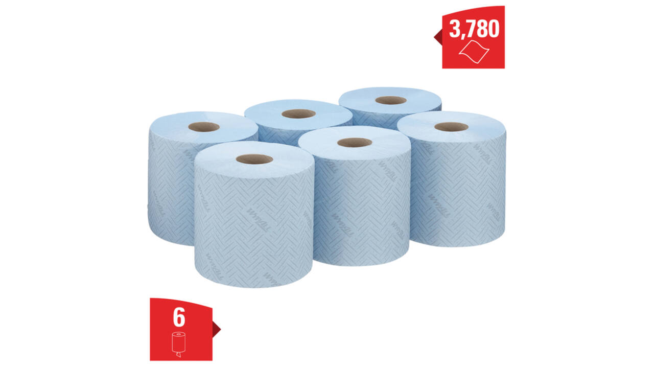 Poetspapier WypAll L10 GeneralClean 1-laags 630 vel blauw 7494