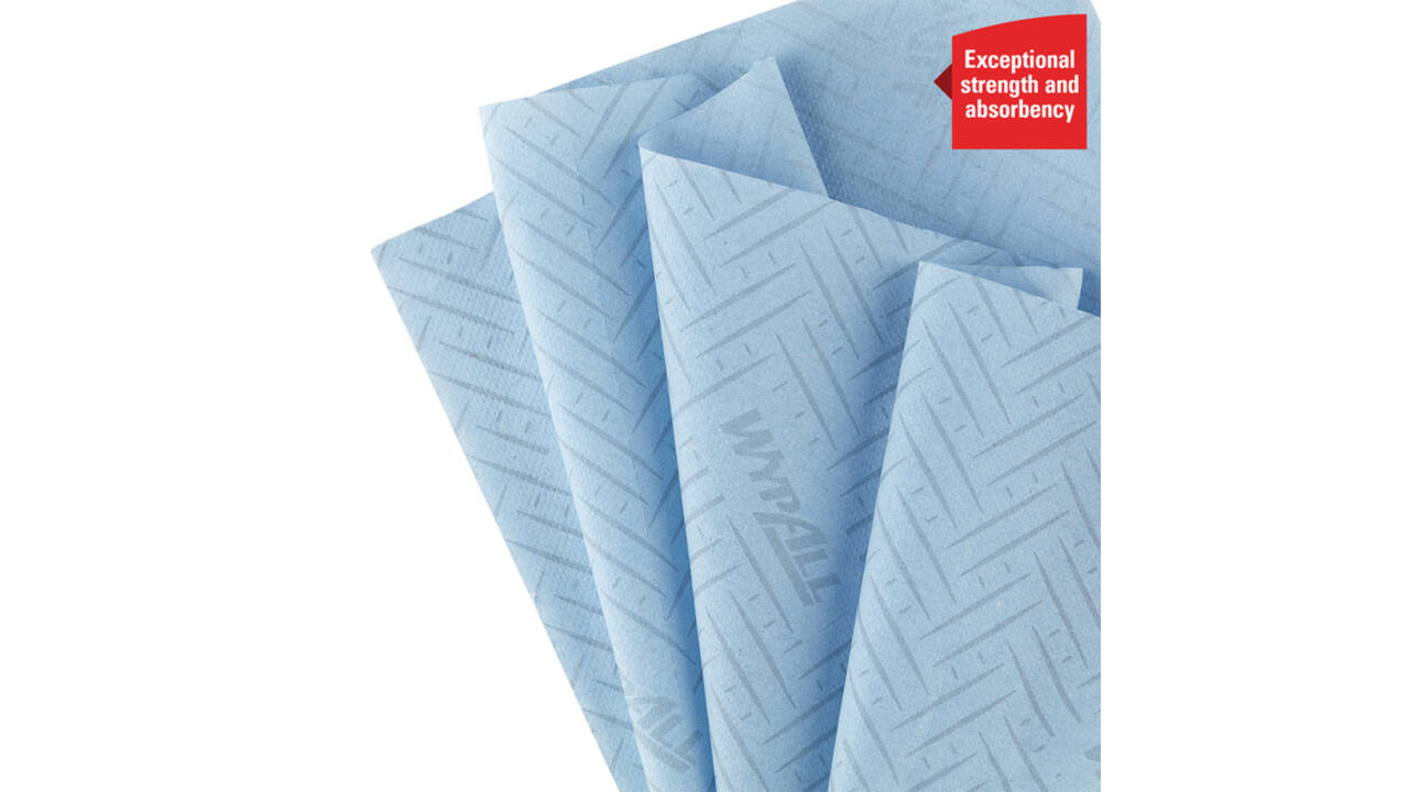 Poetspapier WypAll L10 GeneralClean 1-laags 630 vel blauw 7494