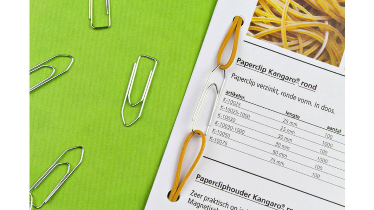 Paperclip Kangaro 32mm hoekig verzinkt doos à 100 stuks