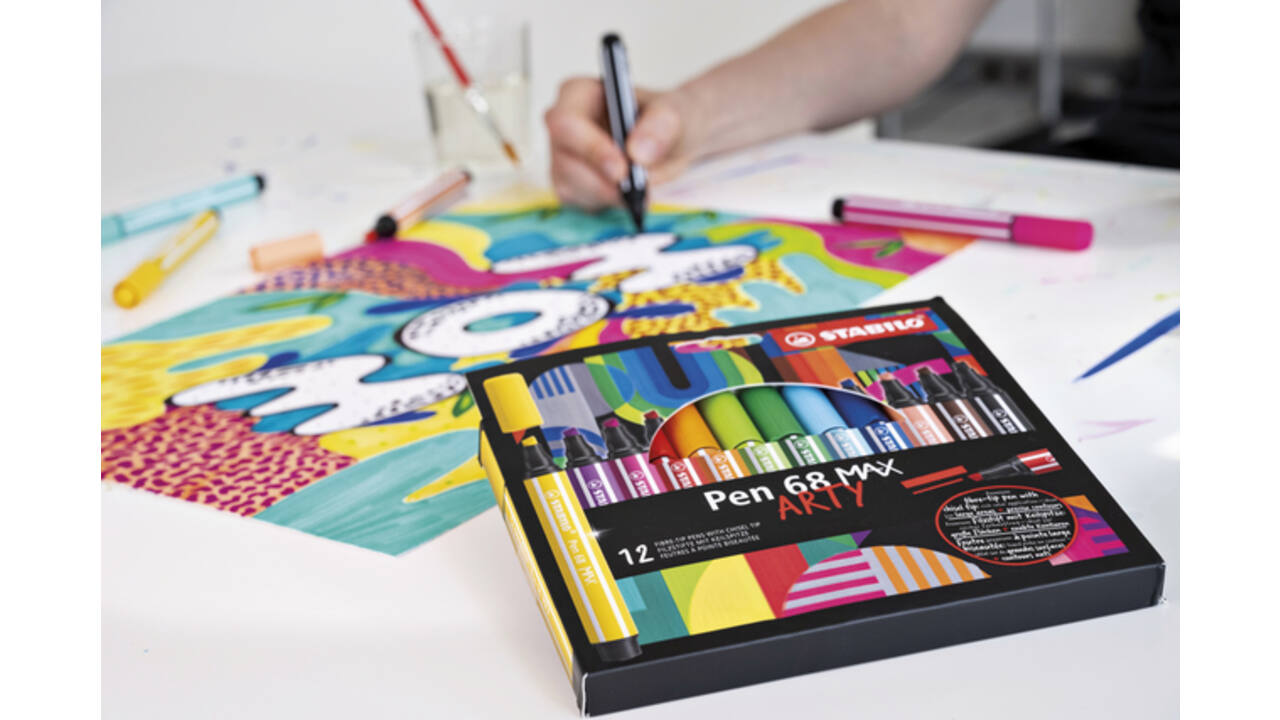 Viltstift STABILO Pen 68 /12 Max Arty assorti etui à 12 stuks