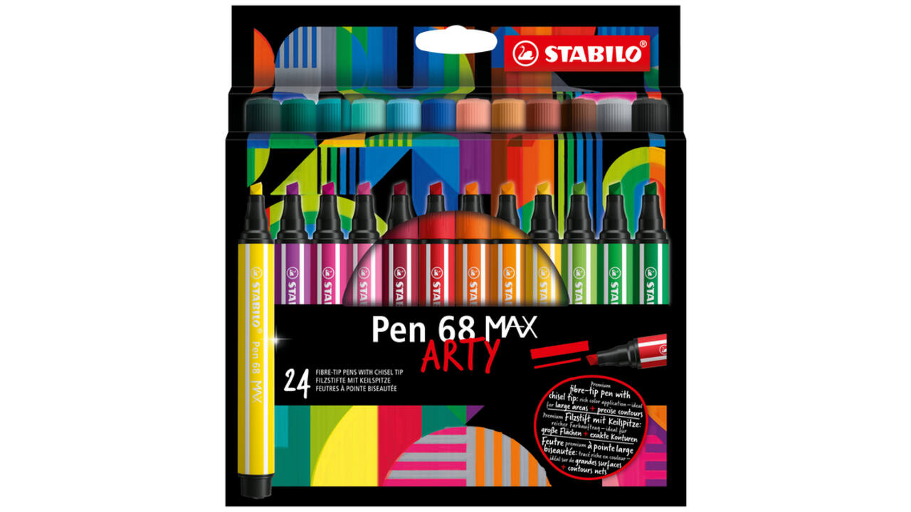 Viltstift STABILO Pen 68 Max Arty assorti etui à 24 stuks