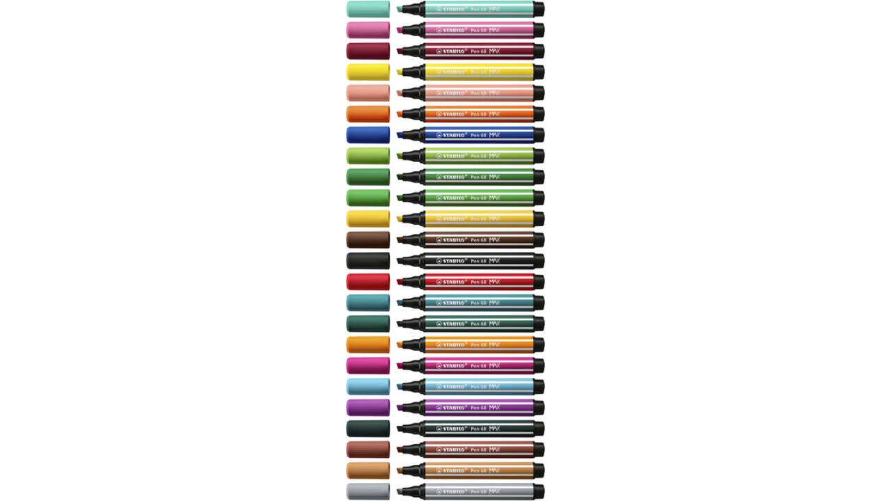 Viltstift STABILO Pen 68 Max Arty assorti etui à 24 stuks