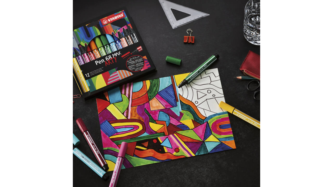 Viltstift STABILO Pen 68 Max Arty assorti etui à 24 stuks