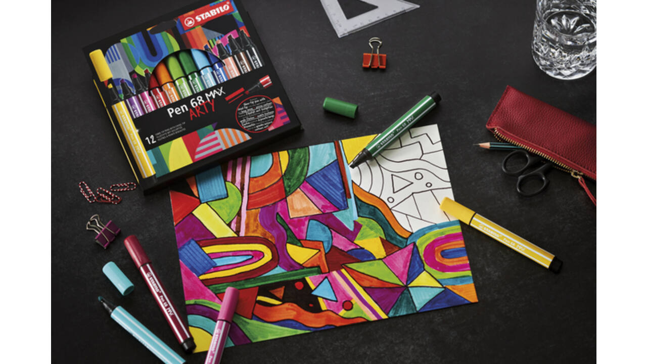 Viltstift STABILO Pen 68 Max Arty assorti etui à 6 stuks