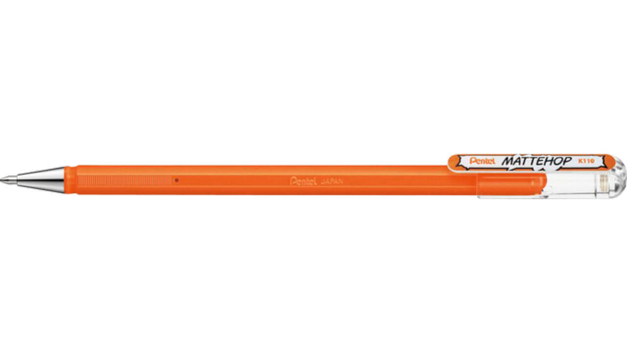 Gelschrijver Pentel K110 Mattehop medium oranje