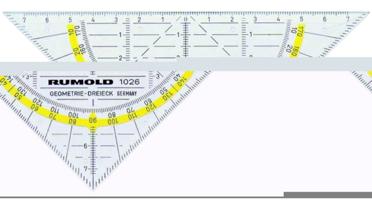 Geodriehoek Rumold 1026 160mm transparant