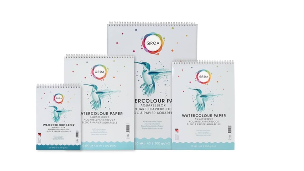 Aquarelblok Qrea 24x32 20 vel 200gr spiraal