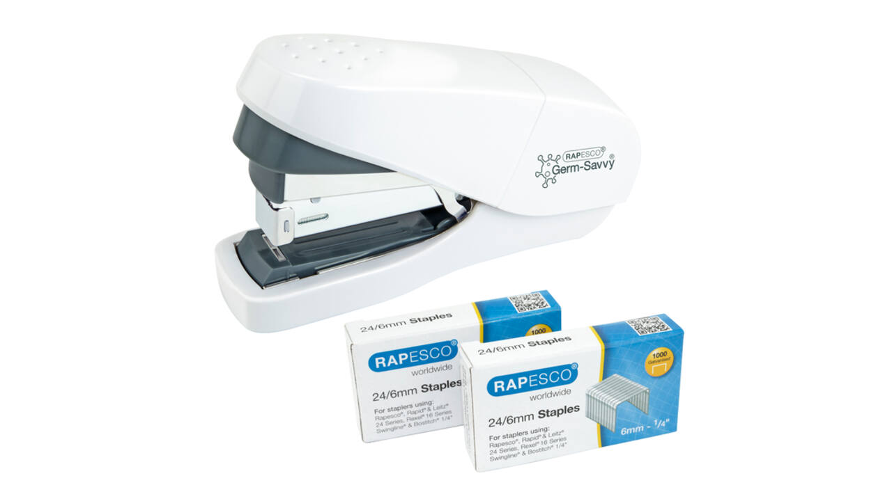 Nietmachine Rapesco Germ-Savvy Less Effort Eco antibacterieel wit