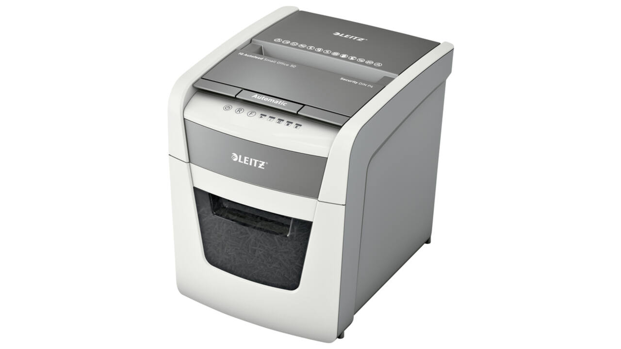 Papiervernietiger Leitz IQ Auto+ Small Office 50X P4 snippers 4x28mm