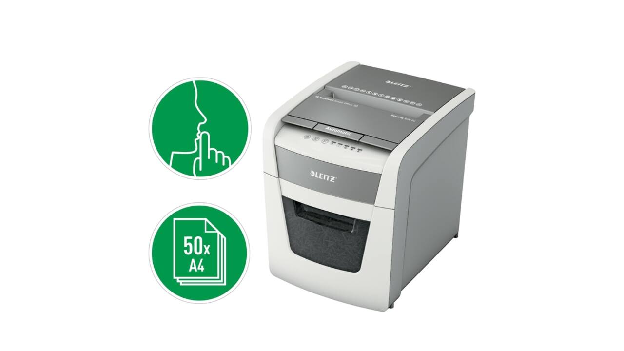 Papiervernietiger Leitz IQ Auto+ Small Office 50X P4 snippers 4x28mm