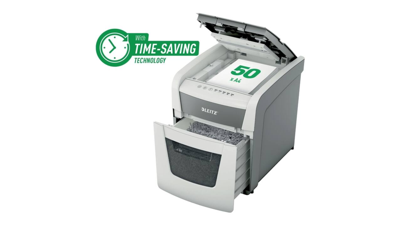 Papiervernietiger Leitz IQ Auto+ Small Office 50X P4 snippers 4x28mm
