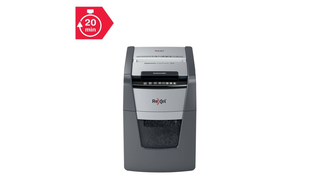 Papiervernietiger Rexel Optimum Auto+ 90X snippers 4x28mm