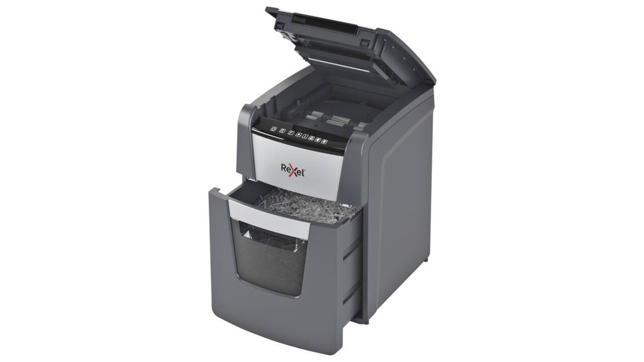Papiervernietiger Rexel Optimum Auto+ 90X snippers 4x28mm