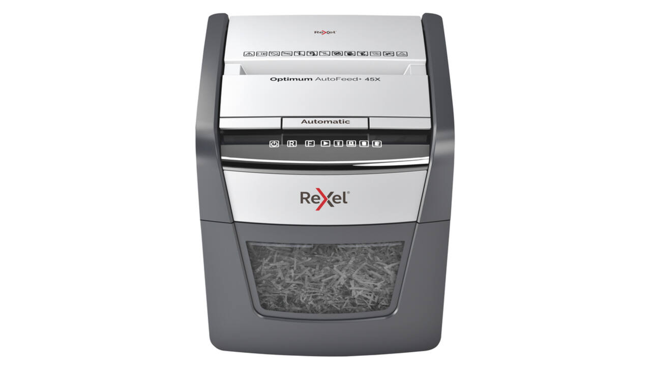 Papiervernietiger Rexel Optimum Auto+ 45X snippers 4x28mm