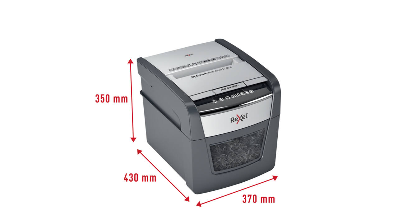 Papiervernietiger Rexel Optimum Auto+ 45X snippers 4x28mm