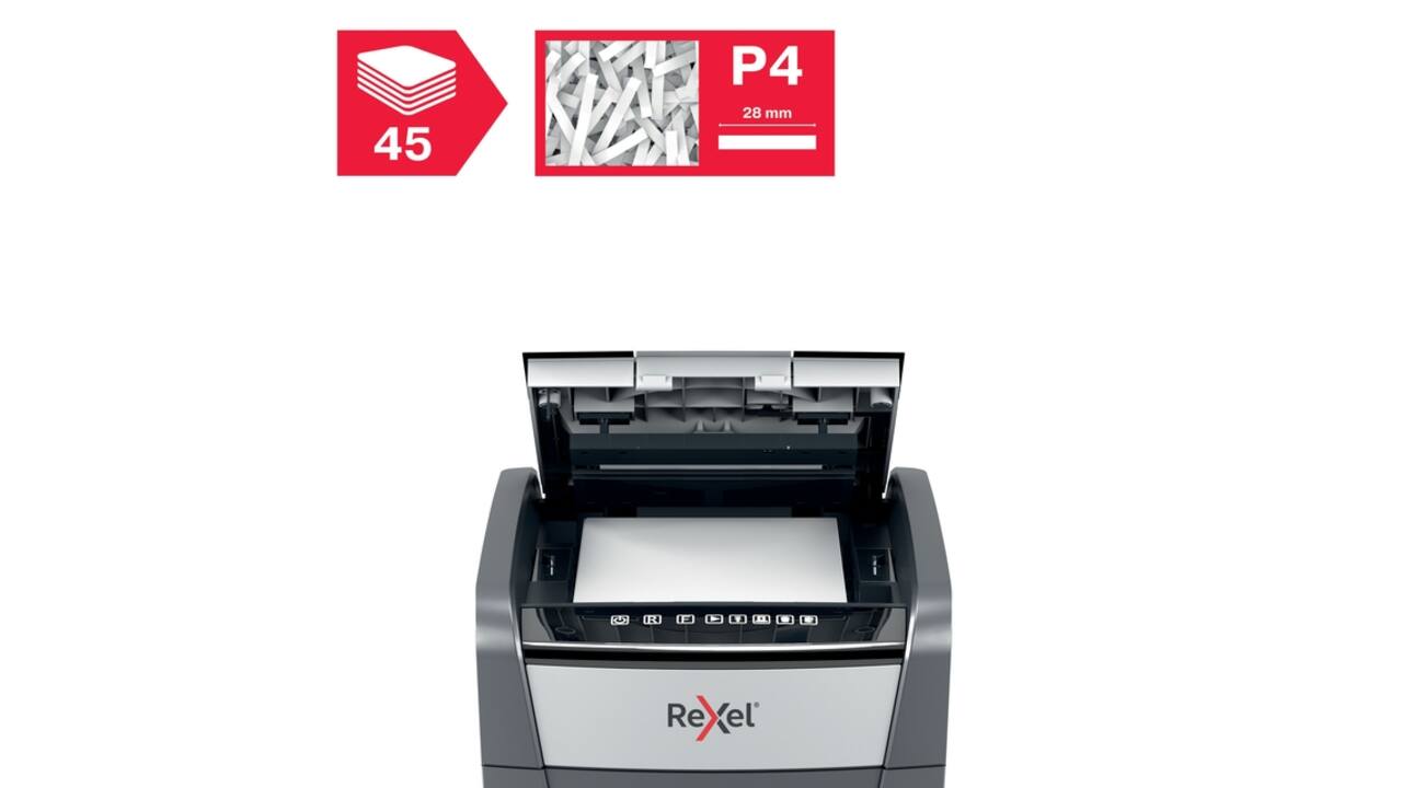 Papiervernietiger Rexel Optimum Auto+ 45X snippers 4x28mm