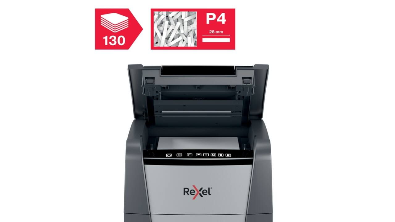 Papiervernietiger Rexel Optimum Auto+ 130X P4 snippers 4x28mm