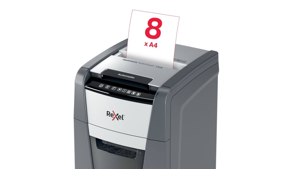Papiervernietiger Rexel Optimum Auto+ 130X P4 snippers 4x28mm