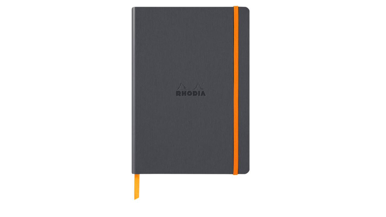 Notitieboek Rhodia A5 lijn 80 vel 90gr titanium