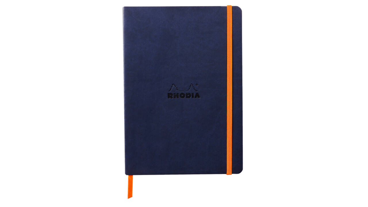 Notitieboek Rhodia A5 lijn 80 vel 90gr nachtblauw