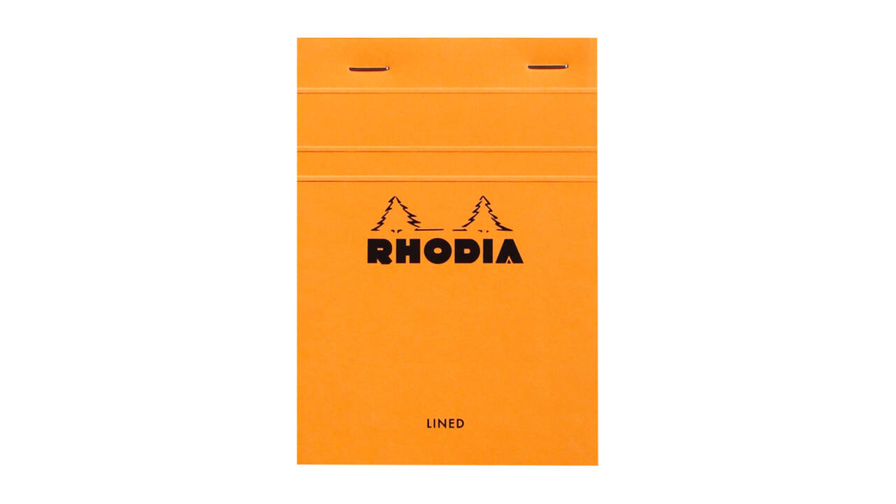 Schrijfblok Rhodia A6 lijn 80 vel 80gr oranje