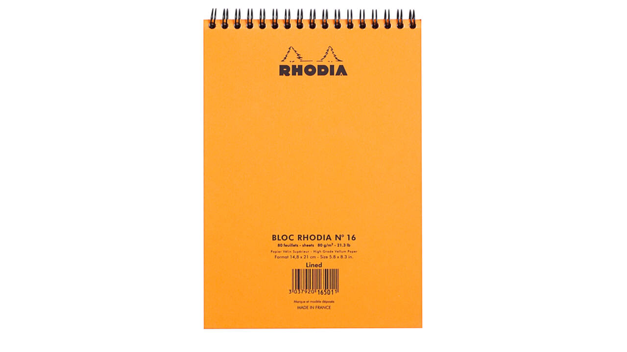 Spiraalblok Rhodia A5 lijn 160 pagina's 80gr oranje