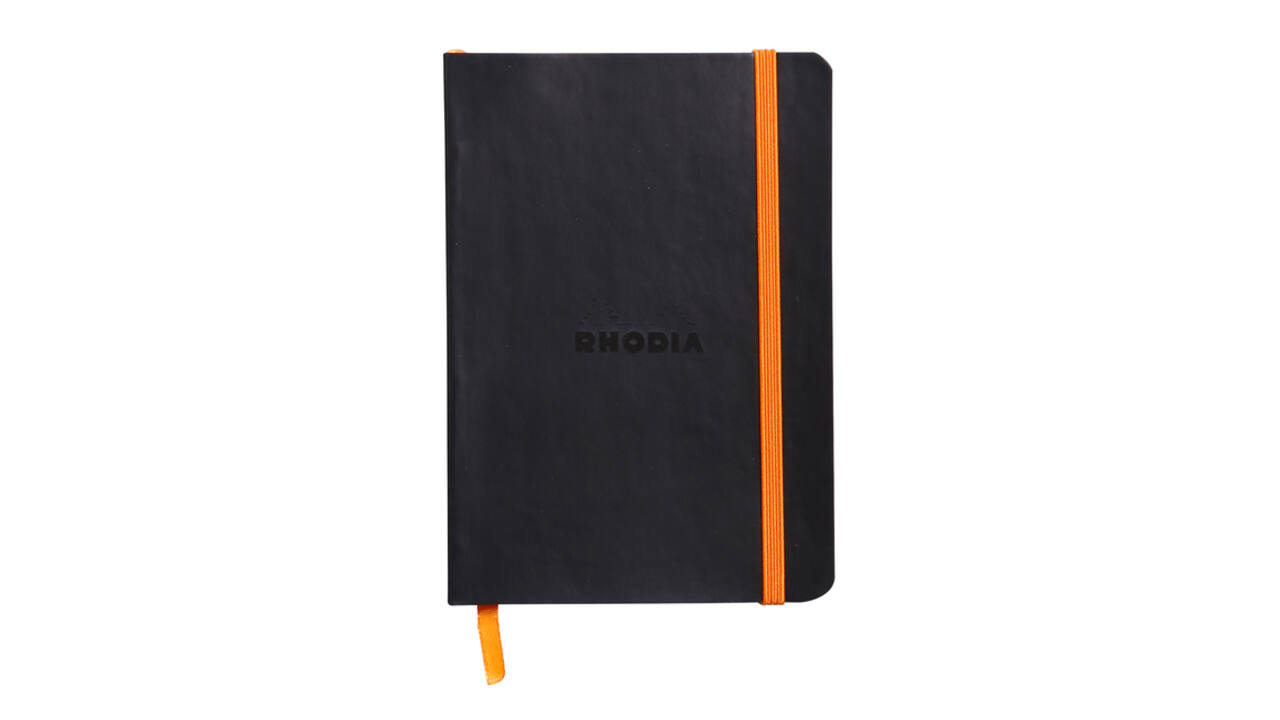 Notitieboek Rhodia A6 lijn 72 vel 90gr zwart