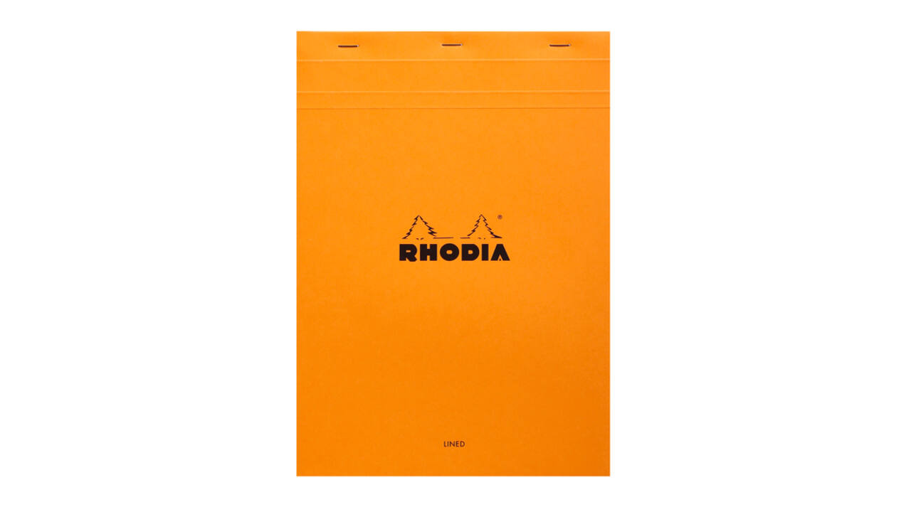 Schrijfblok Rhodia A4 lijn 80 vel 80gr oranje