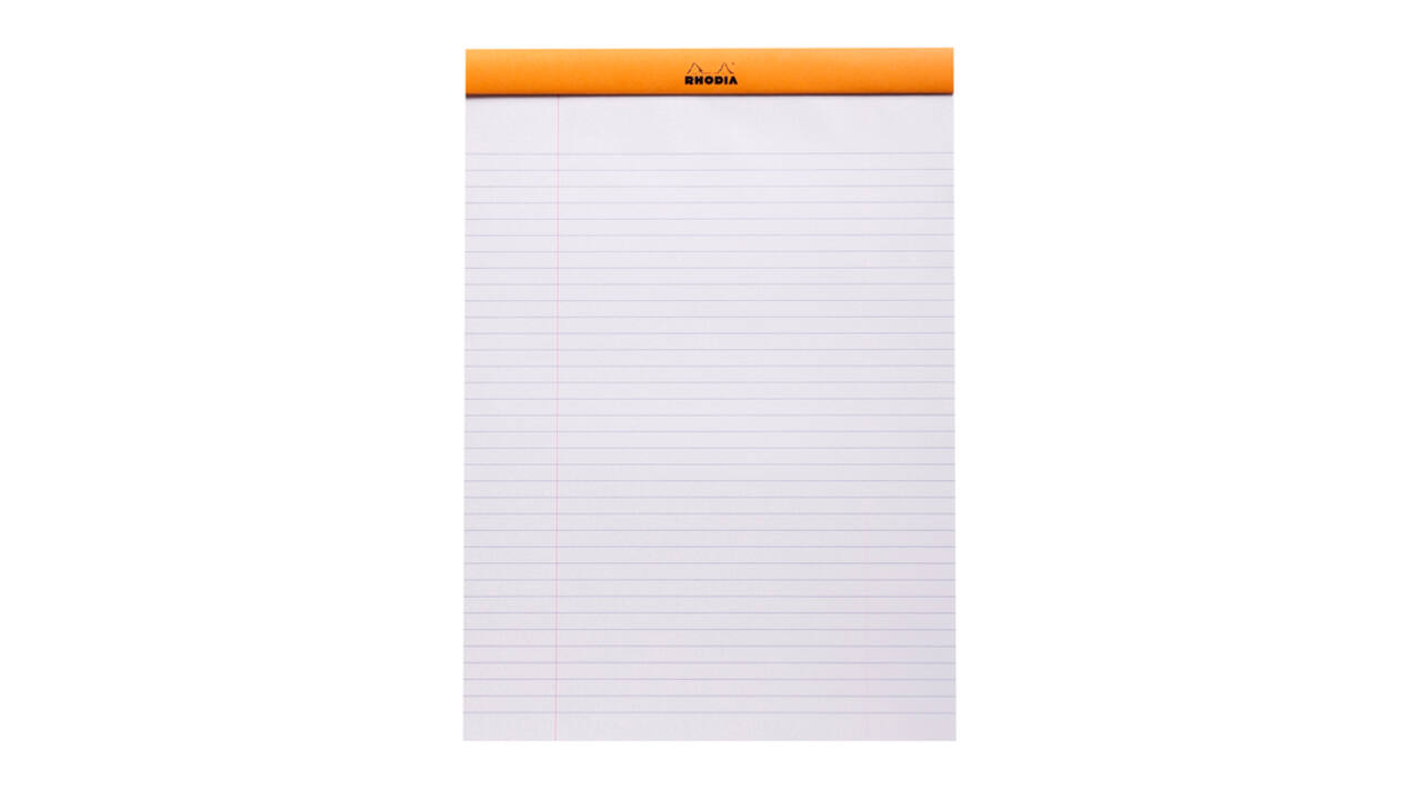 Schrijfblok Rhodia A4 lijn 80 vel 80gr oranje