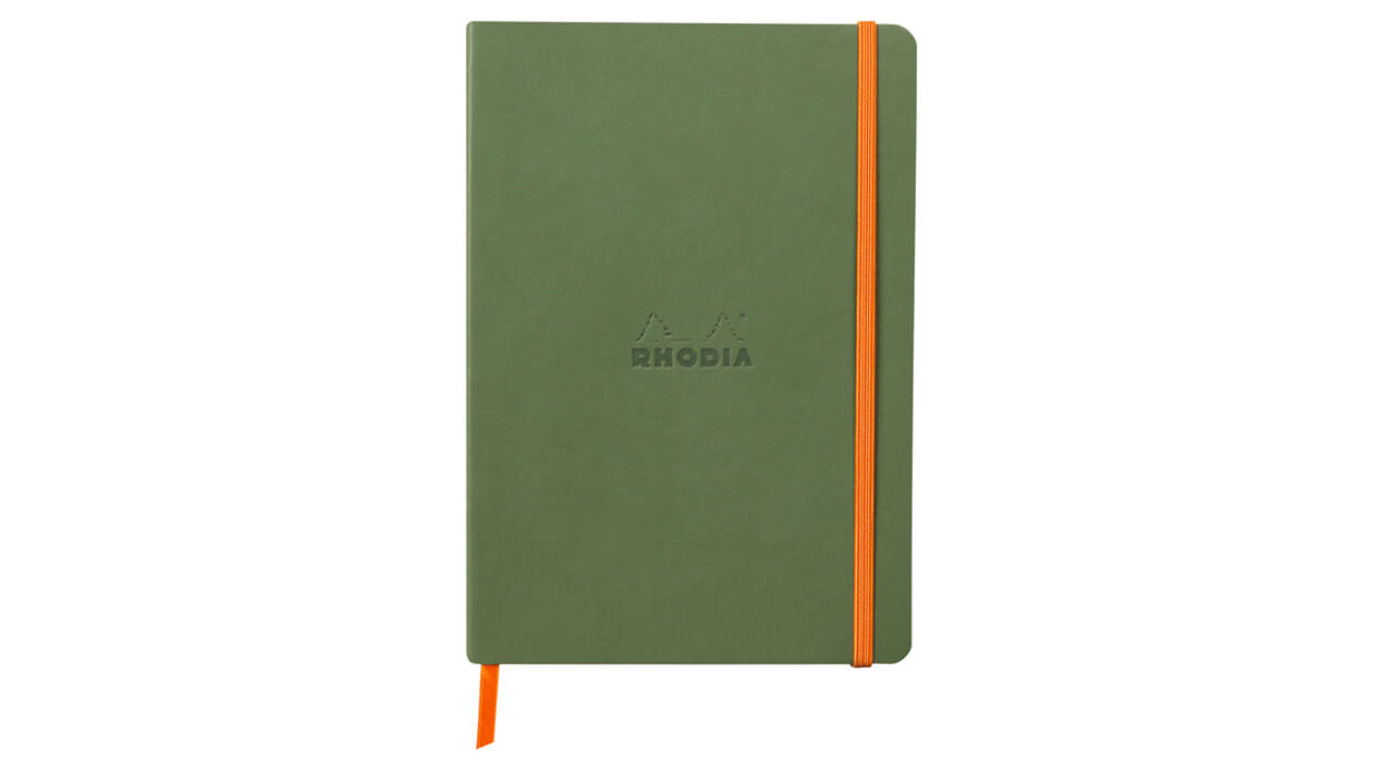 Notitieboek Rhodia A5 lijn 80 vel 90gr saliegroen