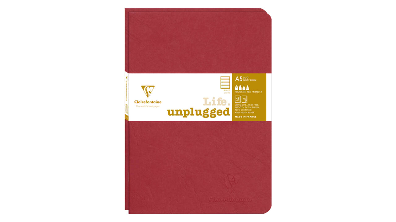 Schrift Clairefontaine A5 lijn 96 pagina's 90gr rood seal à 2 stuks