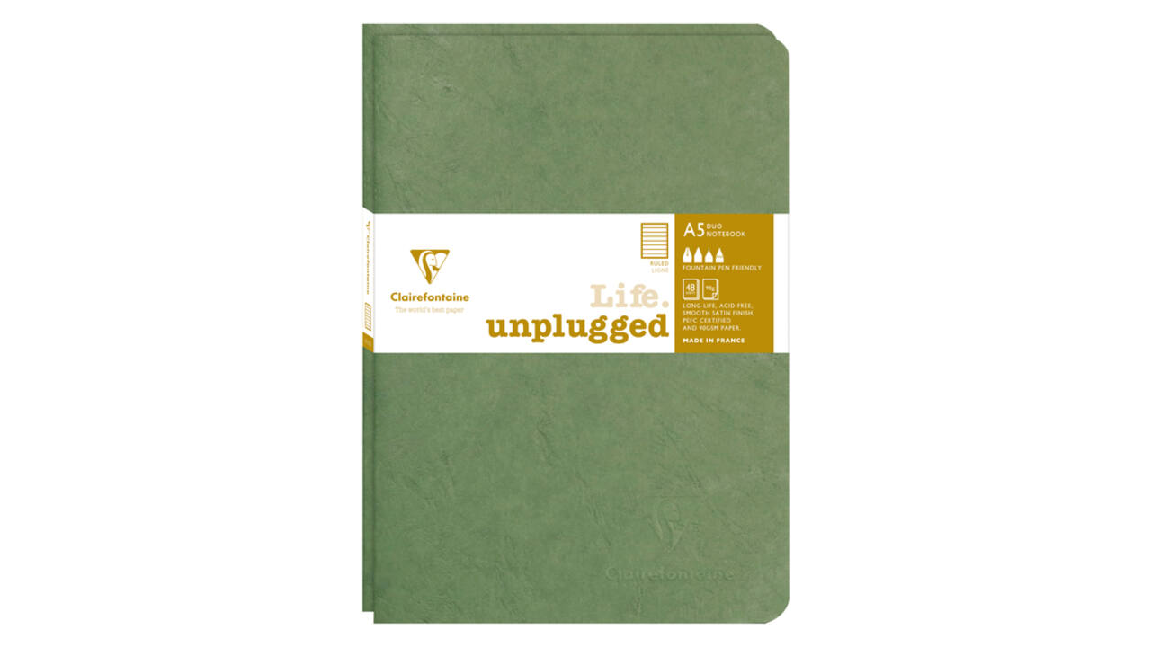 Schrift Clairefontaine A5 lijn 96 pagina's 90gr groen seal à 2 stuks