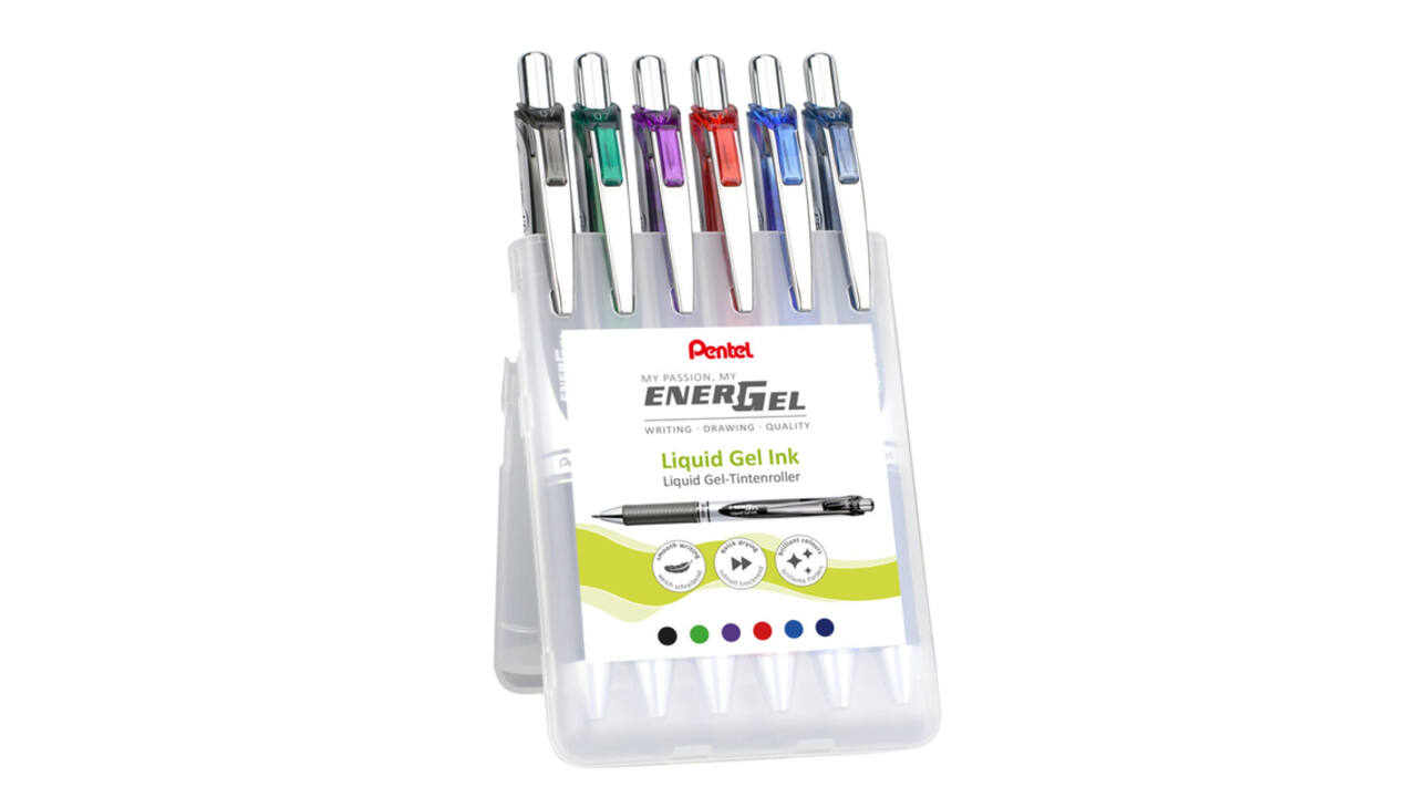 Gelschrijver Pentel BL77 Energel medium assorti 6 stuks