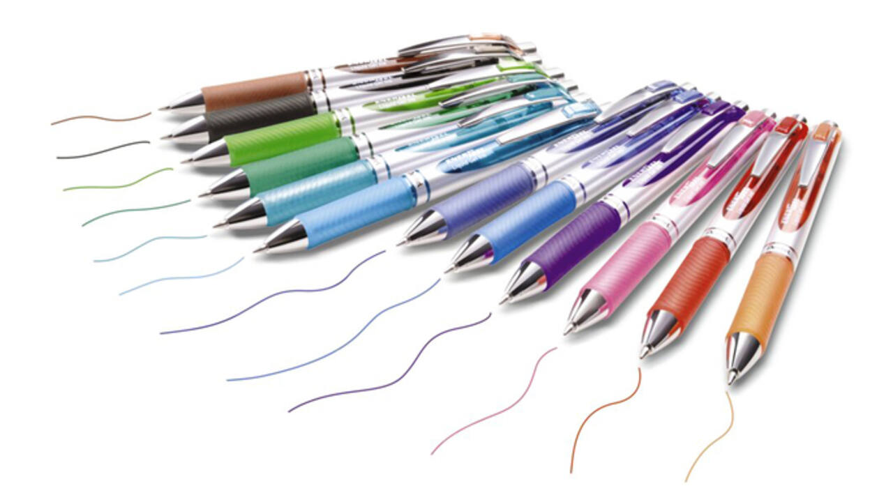 Gelschrijver Pentel BL77 Energel medium assorti 12 stuks