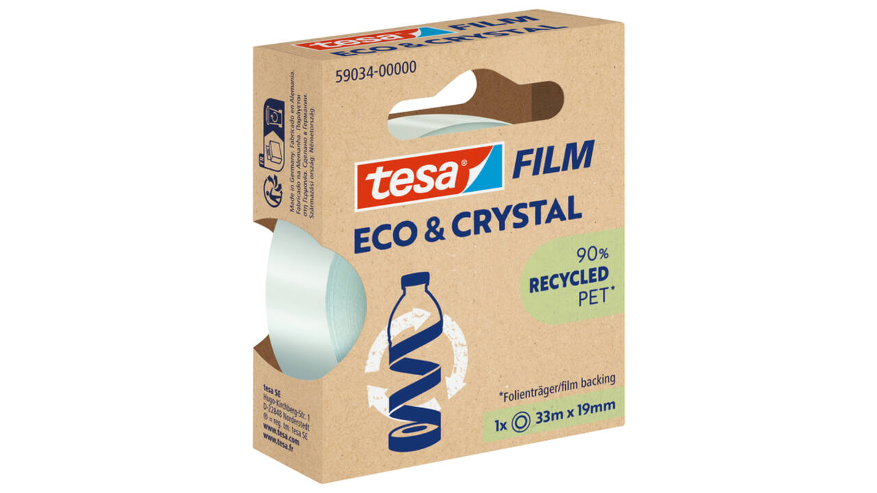 Plakband Tesa eco&crystal 59034 19mmx33m transparant blister