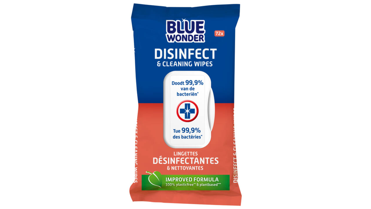 Desinfectiereinigerdoekjes Blue Wonder 72stuks