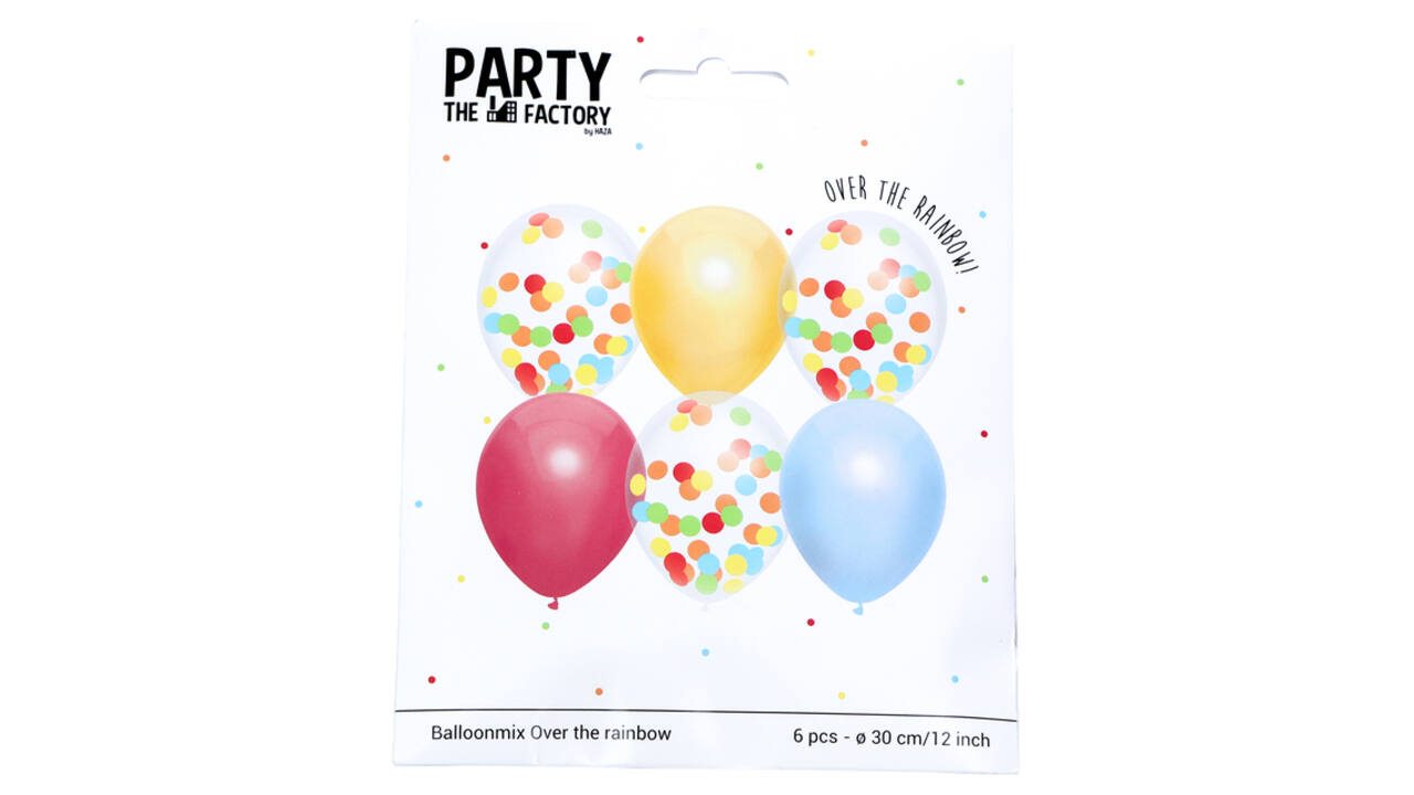 Ballonnen Haza Over The Rainbow 30cm 6 stuks assorti