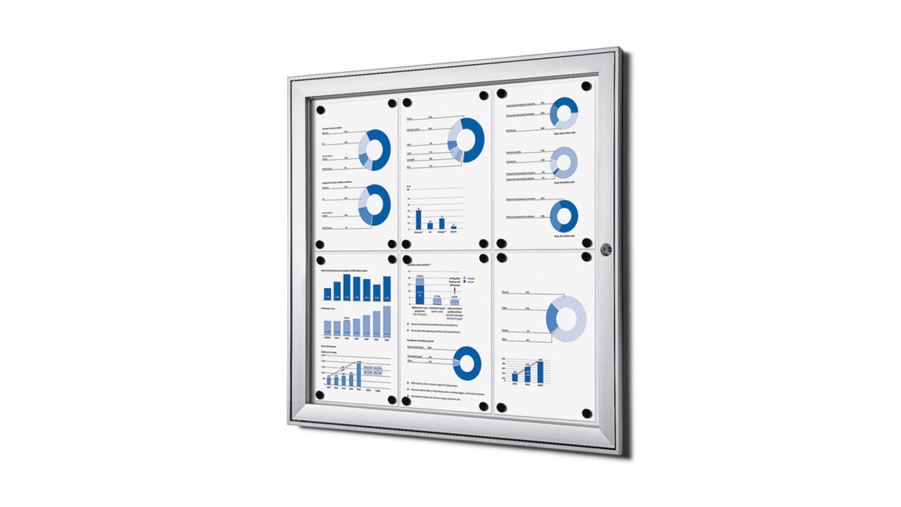 Vitrinebord Quantore luxe 6x A4 zilver