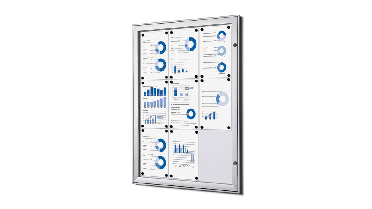Vitrinebord Quantore luxe 9x A4 zilver